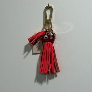 Fossil Robot Bag Charm with Gold Hardware